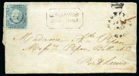 Stamp of Mauritius » 1848-59 Post Paid Issue » Worn Impressions (SG 16-22) 1848-59 Post Paid 2d light blue on bluish, worn im