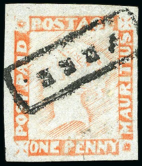 1848-59 Post Paid 1d red on bluish, latest impress