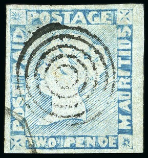 1848-59 Post Paid 2d blue, worn impression, error 