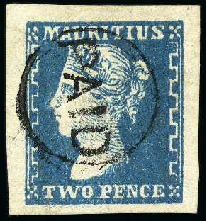 Stamp of Mauritius » 1859 Dardenne Issue (SG 41-44) 1859 Dardenne 2d slate-blue, deep shade, very fine