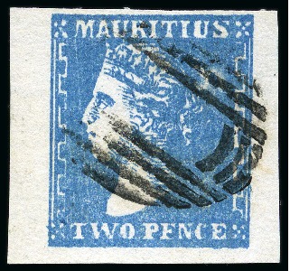 Stamp of Mauritius » 1859 Dardenne Issue (SG 41-44) 1859 Dardenne 2d blue, good to large margins and l