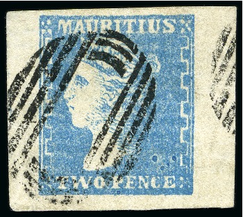 Stamp of Mauritius » 1859 Dardenne Issue (SG 41-44) 1859 Dardenne 2d pale blue, extra large margins at