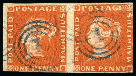 1848-59 Post Paid 1d orange vermilion, earliest im