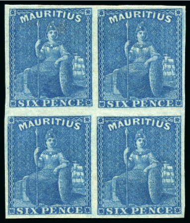 Stamp of Mauritius » 1858-62 Britannia Issues (SG 26-35) 1859-61 6d blue, block of four very fine mint with