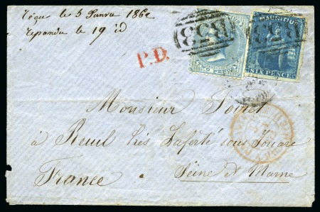 Stamp of Mauritius » 1858-62 Britannia Issues (SG 26-35) 1859-61 6d blue, very fine with large margins, use