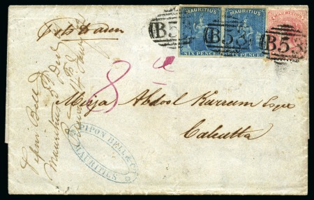 Stamp of Mauritius » 1858-62 Britannia Issues (SG 26-35) 1859-61 6d blue, pair with good to large margins, 