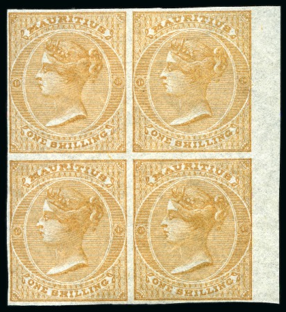 Stamp of Mauritius » Later Issues 1860-63 De La Rue imperforate Imprimaturs on unwat