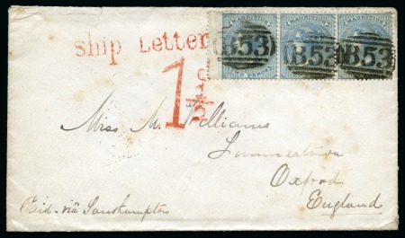 Stamp of Mauritius » Later Issues 1860-63 De La Rue no watermark 2d blue strip of th