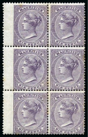 1863-72 CC 6d dull violet, a mint block of 6 from 