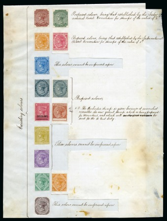 Stamp of Mauritius » Later Issues 1883 De La Rue Appendix sheet with proposed colour