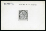 1883-94 Die Proofs in black on glazed card, 1c BEF