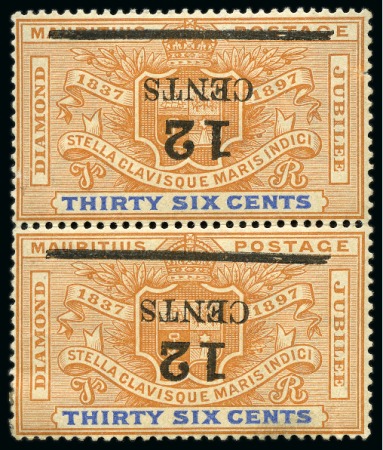 Stamp of Mauritius » Later Issues 1902 Surcharged 12c on Jubilee 36c, error surcharg