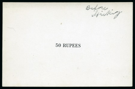 Stamp of Mauritius » Later Issues 1924 Arms 50r, Master Die Proof in black on glazed