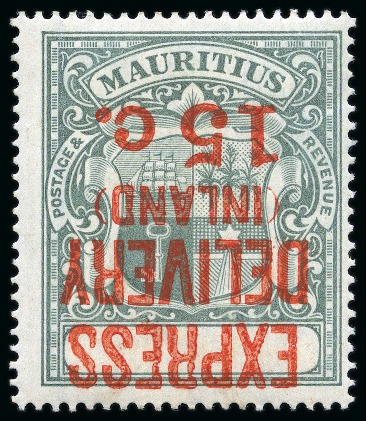 Stamp of Mauritius » Later Issues Express delivery 1904 15c grey-green error surchar