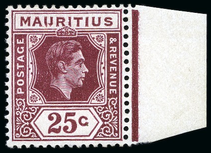 Stamp of Mauritius » Later Issues 1938-49 George VI 25c on chalky paper, showing cle