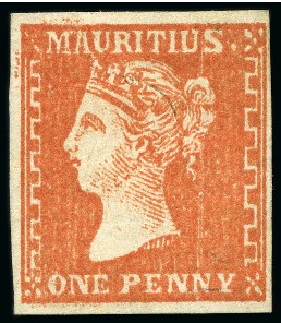 Stamp of Mauritius » 1859 Dardenne Issue (SG 41-44) 1859 Dardenne 1d dull vermilion unused, clear to g