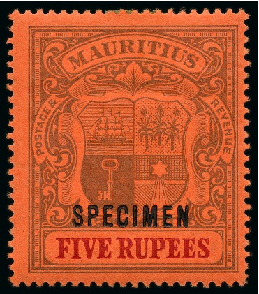 Stamp of Mauritius » Later Issues 1900-05 Arms 1c to 5r set of 18 with SPECIMEN ovpt