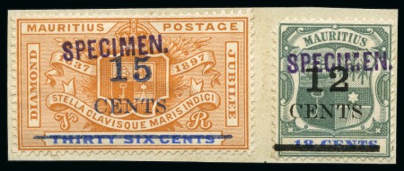 Stamp of Mauritius » Later Issues 1887-1902 range of handstamped SPECIMEN (Samuel NA