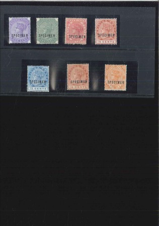 Stamp of Mauritius » Later Issues 1883-94 1c to 50c, 7 values ovpt SPECIMEN mint, so