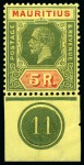 1921-24 1c to 10r, range of marginal pieces with p
