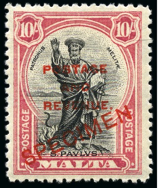 Stamp of Malta COLLECTIONS: 1928-46, Mint nh SPECIMEN group incl.