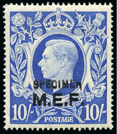 1943-47 MEF mint nh SPECIMEN set of four, 2s6d wit