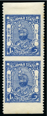 Stamp of Indian States » Bijawar 1935-36 1a blue, mint & used, plus two imperf. bet