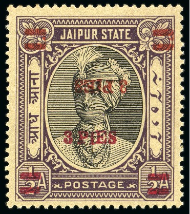1947 3p on 1/2a black and violet, range of mint an