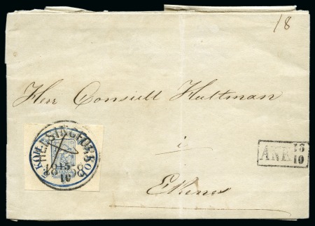 Stamp of Finland » 1856-58 5 Kopek Large Pearls 5k Dark Blue, good to large margins, cancelled by 