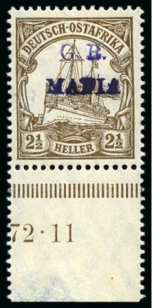 Stamp of Tanganyika » Mafia Island British Occupation » 1915 (Jan) "G. R. / MAFIA" Type 1 Overprint in Black 1915 (Jan) 2 1/2h brown, overprinted in blackish v