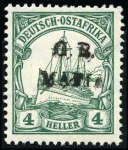 Stamp of Tanganyika » Mafia Island British Occupation » 1915 (Jan) "G. R. / MAFIA" Type 1 Overprint in Black 1915 (Jan) 4h green, overprinted in black, mint si