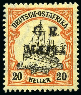 Stamp of Tanganyika » Mafia Island British Occupation » 1915 (Jan) "G. R. / MAFIA" Type 1 Overprint in Black 1915 (Jan) 20h black and red/yellow, overprinted i