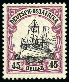 1915 (Jan) 45h black and mauve, overprinted in dee