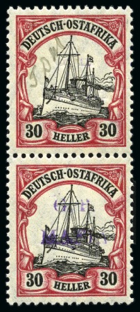 1915 (Jan) 30h black and carmine, overprinted in r