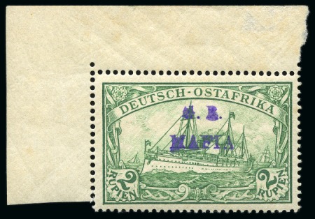 Stamp of Tanganyika » Mafia Island British Occupation » 1915 (Jan) "G. R. / MAFIA" Type 1 Overprint in Reddish Violet 1915 (Jan) 2r green, overprinted in reddish violet