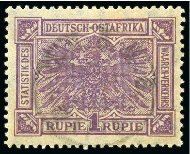 Stamp of Tanganyika » Mafia Island British Occupation » 1915 (Sep) "OHBMS Mafia" in Circle on GEA Fiscals 1915 (Sept) 1r lilac with bluish green overprint, 