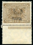 Stamp of Tanganyika » Mafia Island British Occupation » 1915 (Sep) "G. R / POST / MAFIA" Type 4 Overprint Only on GEA 1915 (Sept) 12 1/2h drab with only type M4 (G.R. /