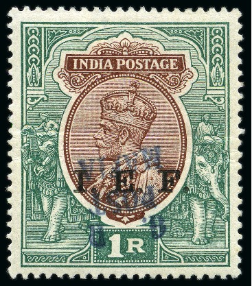 Stamp of Tanganyika » Mafia Island British Occupation » 1915 (Nov) "G. R / POST / MAFIA" Type 4 Overprint on India I.E.F. Issues 1915 (Nov) 1r red-brown and 2a purple, both with i