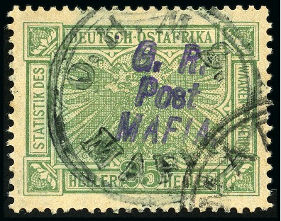 Stamp of Tanganyika » Mafia Island British Occupation » Other Issues German East Africa fiscal 25h dull green with O.H.