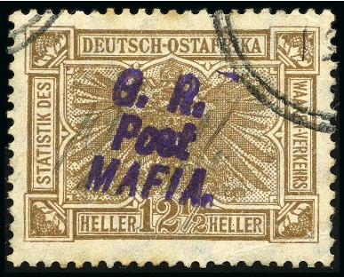 Stamp of Tanganyika » Mafia Island British Occupation » Other Issues German East Africa fiscal 12 1/2h drab with type M