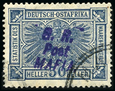 Stamp of Tanganyika » Mafia Island British Occupation » Other Issues German East Africa fiscal 50h slate with type M5 G