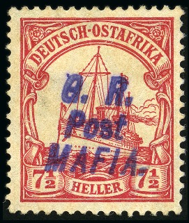 Stamp of Tanganyika » Mafia Island British Occupation » Other Issues German East Africa Yacht type 7 1/2h carmine with 