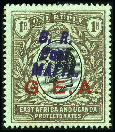 1921-21 K.U.T overprinted G.E.A, the 1917 set of 1