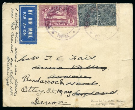 Stamp of India 1933 MOUNT EVEREST Flight: Envelope addressed to E
