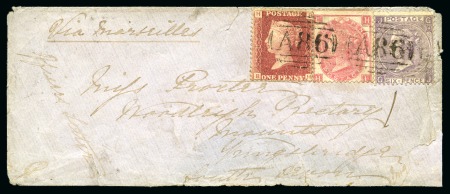 Stamp of Great Britain » 1855-1900 Surface Printed 1867 Cover to England franked 1d + 3d + 6d cancell