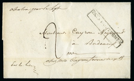 Stamp of Mauritius 1837 (Aug 8) Pair of duplicate entires to France, 