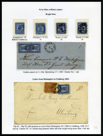 20p Blue, grey-blue paper, exhibition page with fo