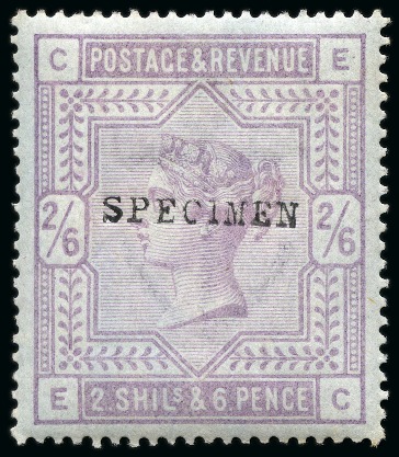 Stamp of Great Britain » 1855-1900 Surface Printed 1883 2s6d Lilac on blued paper with SPECIMEN type 