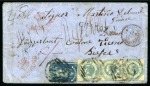 1859 (Dec 2) Envelope sent registered to Switzerla