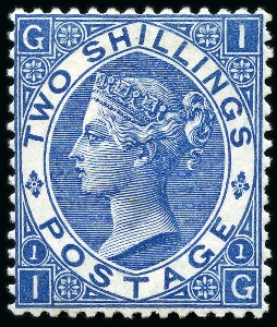 1867-80 2s Deep Blue mint with large part original